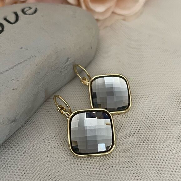 #44 NEW Dark Topaz Crystal Gemstone Earrings - Picture 4 of 8